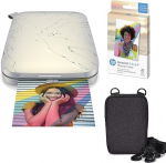 HP , Coloured Sprocket Select Portable Instant Print Printer with 2.3 x 3.4 inch (White) Zinc Paper Bundle