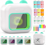 HuiJuKeJi LED Mini Printer, Pocket Printer, Mini Photo Printer for Smartphone, Sticker Printer, Thermal Photo Printer for Memo Journal, Travel, Logo, Notes, Journal List