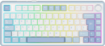 MechLands Aula F75 75% Teclado Mec&aacute;nico para Gaming, Distribuci&oacute;n QWERTY Espa&ntilde;ol, Retroiluminaci&oacute;n RGB, Teclado BT5.0/USB-C/2.4 GHz Con Mando Giratorio, Reaper Switches para Win/Mac (Azul Sal Marino)