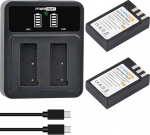 2 x 2000 mAh EN-EL9 EN-EL9a aku koos C-t&uuml;&uuml;pi laadijaga Nikon D3000, D5000, D40, D40x, D60 jaoks