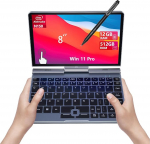 8-Zoll 2-in-1 Mini-Laptop mit QWERTZ-Tastatur, drehbarem HD-Touchscreen & Stiftunterst&uuml;tzung, Windows 11 Pro, Intel N150, 12GB RAM, 512GB SSD, Wi-Fi 6, BT 5.2, HDMI, Typ-C, 2MP Kamera