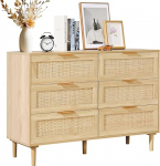 VEVOR rotangist kapp 6 sahtlitega looduslik kapp organiseerimiseks ja hoiustamiseks, kapp koos tugevate k&auml;epidemete ja jalgadega