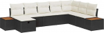 Rantry 8-teiliges Garten Sofa Set mit Kissen Schwarz Poly Rattan Gartenlounge Model3359654