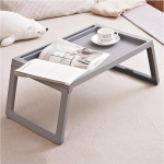 Kokkupandav s&uuml;learvuti laud voodile ja diivanile, kaasaskantav laud kokkupandava disainiga, lai kasutusala, mugav ja praktiline, valge/hall, 27 x 14,1 tolli