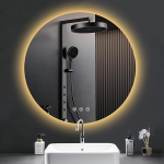 PESENXAN &uuml;mmargune vannitoa peegel koos valgustusega, 60 cm LED vannitoa peegel valgusega, uduvastane, 3 valgusv&auml;rvi, timmitav, puutetundlik l&uuml;liti, m&auml;lufunktsioon, &uuml;mmargune IP44 veekindel vannitoa peegel