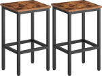 Hoobro 2 baaritooli komplekt, tugev metallist raam, t&ouml;&ouml;stuslik disain, istme k&otilde;rgus 65cm, elutuppa, s&ouml;&ouml;gituppa, k&ouml;&ouml;ki, tumepruun, EBF65BY01