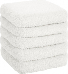 eSituro Stool with Storage Space, Foldable Stool, Upholstered Stool Made of Teddy Fabric, Footstool, Seat Cube, Storage Stool for Living Room, Bedroom, White