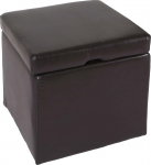 Onex Stool Cube Storage Box with Lid Leather and Faux Leather 45 x 44 x 44 cm FSC Brown