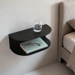 MILUKA Ujuv &ouml;&ouml;kapp rippuv 2 tk mustast metallist 40 x 20 cm kitsas &ouml;&ouml;kapp 2 tasandiga kitsas konsoollaud ja seinariiul moodne