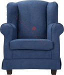 BERGERE magamistooli polsterdatud plekikindla kangaga eemaldatav (sinine, ilma tugitooliga)