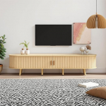 LINKHOO TV-kapp P&auml;hklipuust TV-kapp elutuppa koos hoiuga + &uuml;mmargune &uuml;laosa MDF koristatud puidust 2 sahtlit kandev&otilde;ime 30kg suurus 175 x 40 x 42 cm