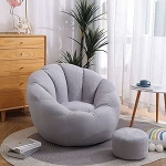 LDIW Bean Bag kate ilma t&auml;idiseta, eemaldatav kate, valmistatud Premium linasest materjalist, pluusist m&auml;nguasjade v&otilde;i m&auml;luvahut&auml;ite korraldamiseks, helehall, 90 cm x 75 cm.