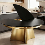 &Uuml;mmargune 4-kordse kokkupandav lauaplaat, s&ouml;&ouml;gilaud/aia laud, &uuml;mmargune asendusplaat/t&auml;iendav 20 cm, puidust plaat, &uuml;mmargune s&ouml;&ouml;gilaud s&ouml;&ouml;gilauale, sobib v&auml;lirestoranidesse/piknikutele (must)