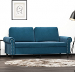 2-Sitzer-Sofa Dopplesofa Diivan Diivan Loungesofa Polstersofa Relaxsofa G&auml;stesofa Loveseat Sofa f&uuml;r Wohnzimmer Schlafzimmer G&auml;stezimmer Blau 140 cm Samt