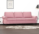3-Sitzer-Sofa Diivan Diivan Loungesofa Polstersofa Relaxsofa G&auml;stesofa Wohnzimmersofa Relaxcouch f&uuml;r Schlafzimmer G&auml;stezimmer Rosa 180 cm Samt