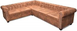 Tidyard Chesterfield diivan 6-kohaline L-kujuline nahast diivan Lounge diivan Diivan diivan komplekt Vintage Office diivan polsterdatud stiilis diivan diivan komplekt polsterdatud diivan Faux nahast pruun 260 x 205 x 73 cm
