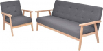 Fasba diivan-komplekt 2-TLG. Stoff Dunkelgrau, Polstersofa Moderne Relax-Couch f&uuml;r Wohnzimmer Schlafzimmer Hobbyraum274924