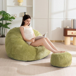 MAXYOYO Bean Bag koos jalahoobiga t&auml;iskasvanutele ja lastele, Cord Bean Bag diivan ja pouf vahtpolsterdusega, k&auml;epidemega tugitool elutuppa, magamistuppa, m&auml;ngimiseks, lugemiseks, l&otilde;&otilde;gastumiseks