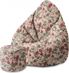 DreamRoots Bean Bag 80 x 80 x 120 cm - Bean Bag koos seljatoe ja jalatsi ning kattega - istmepadi p&otilde;randale t&auml;iskasvanutele koos t&auml;idisega M