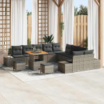 Homgoday Garten-Sofa-Set 13 tk Hellgrau und Dunkelgrau 80 x 80 x 71 cm Diivan Gartenm?Bel Model3364793
