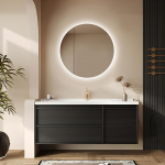 Talos Picasso stiilis peegelkapp must l&auml;bim&otilde;&otilde;t 60 cm, kvaliteetse alumiiniumist korpusega kaasaegne vannitoam&ouml;&ouml;bel koos vahetatava LED-valgustusega vannitoa peegel praktilise