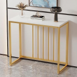Schmale Konsolentische f&uuml;r Flur und Eingangsbereich, Ablage, Marmor-Spiegel-Display, moderner Eingangstisch, moderner Konsolentisch mit Holzplatte und Metallgestell, schmaler Eingangstisch f