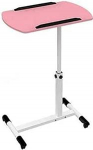 Tragbarer rosa Klapptisch - h&ouml;henverstellbarer Garten- und Esstisch, vielseitiger Laptop-Schreibtisch mit Rollen, ideal f&uuml;r Zuhause, Bett, Sofa und Au&szlig;enbereich