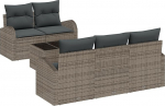 6-teiliges Gartensofaset mit Kissen Grau Poly Rattan Gartenlounge Model3345919