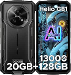 DOOGEE Fire 5 Pro Android 15 AI v&auml;litelefon ilma lepinguta, 13000 mAh v&auml;litelefoni, Mediatek Helio G81, Gemini AI, 20GB + 128GB/2TB TF, 6,6-tolline HD + 13MP, 4G LTE, 3 kaardipesa / NFC