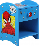 Spider-Man Bedside Table, Sturdy Wood Composite Construction with 2 Tier Design for Ample Storage Space, Small Side Table with Drawer and Storage Compartment for Nursery