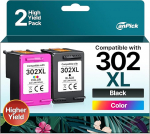 CanPick 302 XL Multipack asenduskassett HP 302 printerikassettide must ja v&auml;rviline HP 302 XL jaoks HP Envy 4525 4520 printerikassettide jaoks OfficeJet 3831 5230 3830 3833 DeskJet 3630 3836 (2-pack)