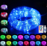Wujun RGB LED Outdoor Rope Light, 10 Metres, 100 LEDs, with USB, IP68 Waterproof, 16 Colours, 4 Modes, with Remote Control & Timer, for Christmas Party, Balcony, Wedding, Birthday Decoration