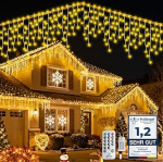 WOWDSGN [515 LED] J&auml;&auml;purikafoorid v&auml;ljas / sees, 17 m j&otilde;uluvalgustus koos taimeriga, 8 režiimi, IP44 veekindel, elektritoitega, J&auml;&auml;purikafoorid katuse serva, katusekraavi, terrassi jaoks, patio