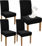 Granbest Premium veekindel s&ouml;&ouml;gitoa toolikatted, komplekt 4, Stretch High Back Chair Covers, Slipcover s&ouml;&ouml;gitoa jaoks, eemaldatav tooli kaitse bankett, k&ouml;&ouml;k, partei (komplekt 4, must)