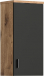 xonox.home Grado Bathroom Cupboard Wall Cabinet Wall Cabinet Bathroom in Front Grey with Deep Drawn Body Nox Oak Approx. 37 x 75 x 25 cm