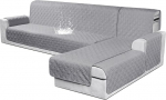 VANSOFY Sectional Sofa Covers, 100% Waterproof L Shape Sofa Slipcover, Reversible Sectional Sofa Slipcover, Furniture Protector Cover for Pets, Cats, Dogs, 3 Pieces, L, Light Grey