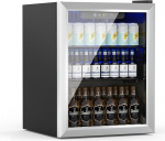 Joogik&uuml;lmik, 70 kanistrit/50 l minik&uuml;lmik klaasuksega limonaadi, &otilde;lle v&otilde;i veini jaoks, vabalt seisev v&auml;ike k&uuml;lmik reguleeritavate eemaldatavate riiulitega ja LED-ekraaniga (h&otilde;bedane)