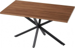 Moodne ristk&uuml;likukujuline laud MDF-plaadiga ja mustade metalljalgadega elutuppa v&otilde;i k&ouml;&ouml;ki, 140 x 78 x 77 cm, tume tammepuust