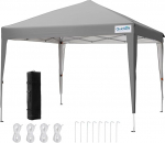 Quictent Pop Up Gazebo 3 x 3 m koos kotiga, kokkupandav Gazebo veekindel &uuml;rituse varjualune, 50+ UV-kaitsega varikatuse aiatelk peol, telkimisel, festivalidel ja kirbuturgudel - Hall