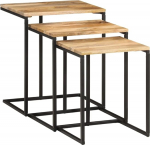 3 tahke akaatsiapuidust pesitsuslaudade komplekt 3, tahke puidust k&uuml;lg elutuppa, magamistuppa, kontorisse - vastupidav akaatsiapuidust kohvilaud vastupidavale pinnale (S/M/L)