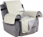 LINGKY tugitooli padi Relax koos taskute, TV-tooli kaitsekate 100% veekindel l&otilde;&otilde;gastav toolikate koju koos laste ja lemmikloomadega koeraga (beež, 1-sessioon/tool)