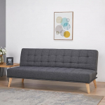 [en.casa] Pukkila Diivanvoodi 3-kohaline diivan magamisfunktsiooniga Diivanvoodi Polsterdatud diivan 180 x 86 x 81 cm Lounge diivan Kokkupandav diivan puidust raamiga voodi Diivan k&uuml;lalisvoodi Kokkupandav diivanvoodi tumehall