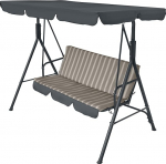 3-kohaline aia kiiktooli reguleeritava p&auml;ikesekattega - pruun