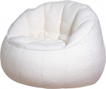 daazoo Elephant Living Boucl&eacute; Armchair in Cream Colour, Fluffy Premium Bean Bag with Backrest, High-Quality Workmanship with Luxurious Boucl&eacute; Fabric, Yes, It Is As Comfortable As It Looks!