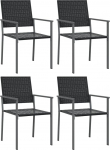 vidaXL Aiatoolid 4 komplektis must 54 x 62,5 x 89 cm Pol&uuml; rotangist