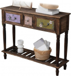 Konsoollaud koos hoiuruumiga sissep&auml;&auml;sualale, rustikaalne sissep&auml;&auml;sulaud sahtlitega, hoiukapp elutuppa, esikusse, magamistuppa, kontorisse (100 x 90 cm / 39 x 35 tolli)