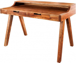 Riess Ambiente Monsoon soliidne sekret&auml;r 100 cm naturaalne akaatsiapuidust sahtlitega laud laua hoiulaud t&ouml;&ouml;laud t&auml;ispuidust