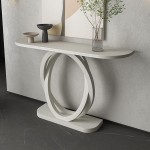 Kaasaegne konsoolne diivanilaud geomeetriliste metalljalgadega Kaasaegne raudne konsoolne diivanilaud vastu seina Hotel Long Porch Cabinet for Entrance Living Room (valge, 120 x 35 x 85 cm/47,2 x 13,8 x 33,5 cm/47,2 x 13,8 x 33,5 cm)
