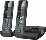 Gigaset Comfort 520A Duo - 2 juhtmeta DECT-telefoni koos automaatvastajaga - parim helikvaliteet koos k&auml;ed-vabad funktsiooniga - k&otilde;ne kaitse - aadressiraamat 200 kontakti, Titanium Black [Saksa