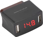Autolaadija, USB-laadija auto, vastupidav ABS autolaadija, OBD Mini Dual USB laadimisport koos pinge n&auml;iduga 12/24V auto jaoks